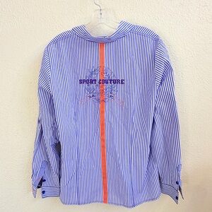 Blue Striped Women's Button Down Shirt